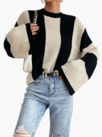 Frenchy Two Tone Drop Shoulder Sweater A5