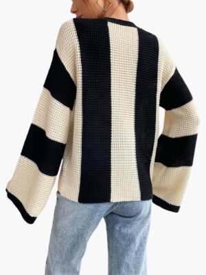 Frenchy Two Tone Drop Shoulder Sweater 2
