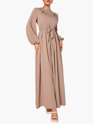 Lantern Sleeve Arabic Style Caftan Dress A2