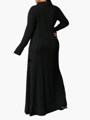 Plus Size Solid Color Casual Dress 2