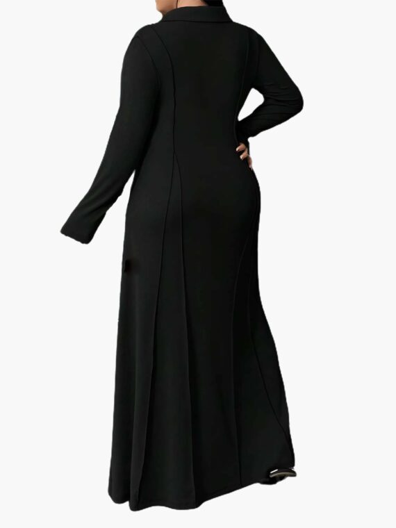 Plus Size Solid Color Casual Dress A3